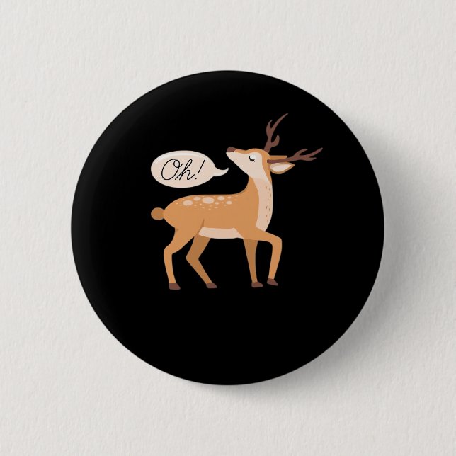 Oh Deer Minimal Clean Aesthetic  6 Cm Round Badge (Front)