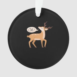 Oh Deer Minimal Clean Aesthetic Acrylic Ornament