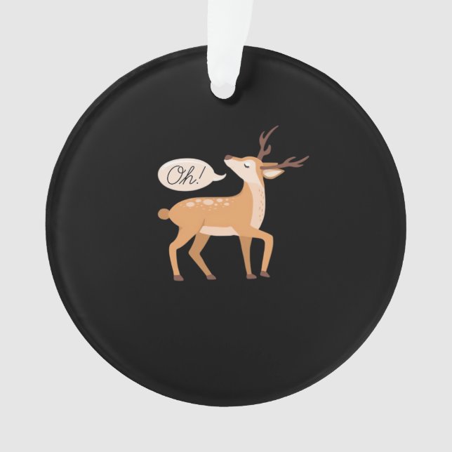 Oh Deer Minimal Clean Aesthetic Acrylic Ornament (Front)