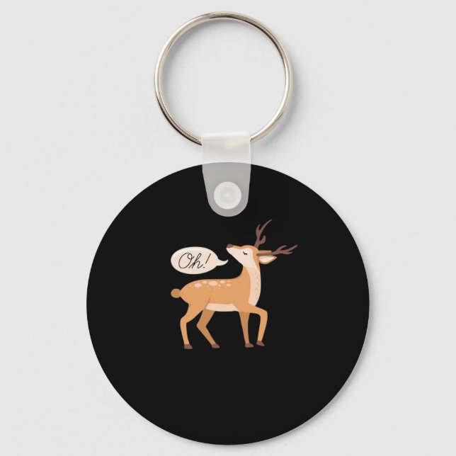 Oh Deer Minimal Clean Aesthetic Keychain (Front)