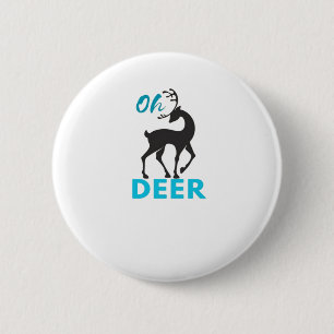 Oh Deer Minimal Design  6 Cm Round Badge