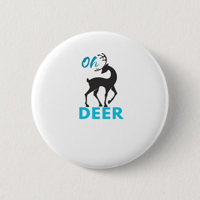 Oh Deer Minimal Design  6 Cm Round Badge (Front)