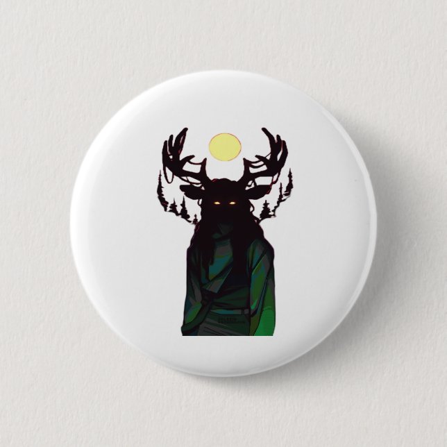 Oh Deer Minimal Design  6 Cm Round Badge (Front)