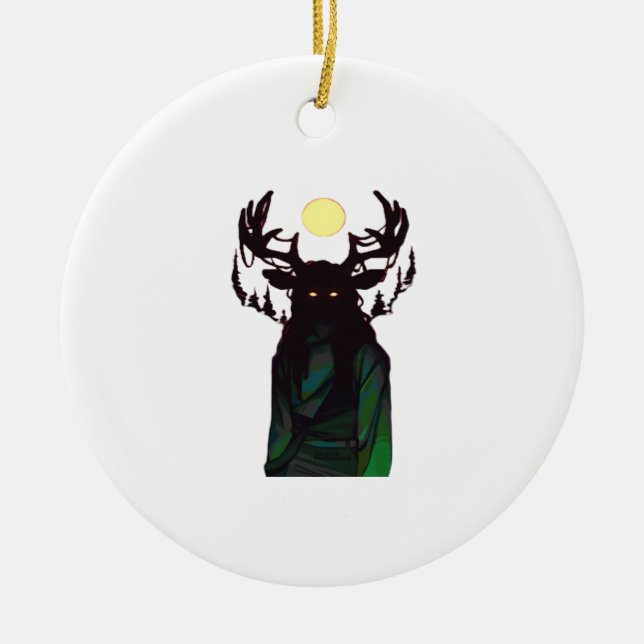 Oh Deer Minimal Design Ceramic Tree Decoration (Front)