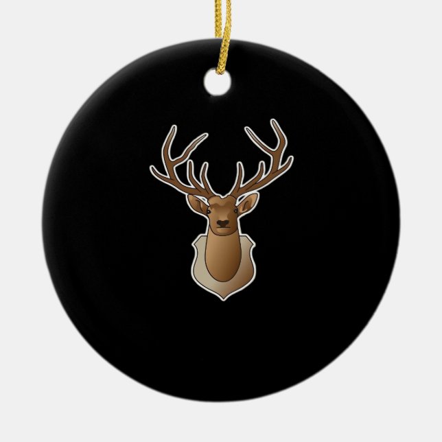 Oh Deer Minimal Design Ceramic Tree Decoration (Front)