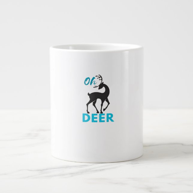 Oh Deer Minimal Design  Large Coffee Mug (Front)
