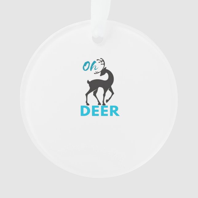Oh Deer Minimal Design Ornament (Front)
