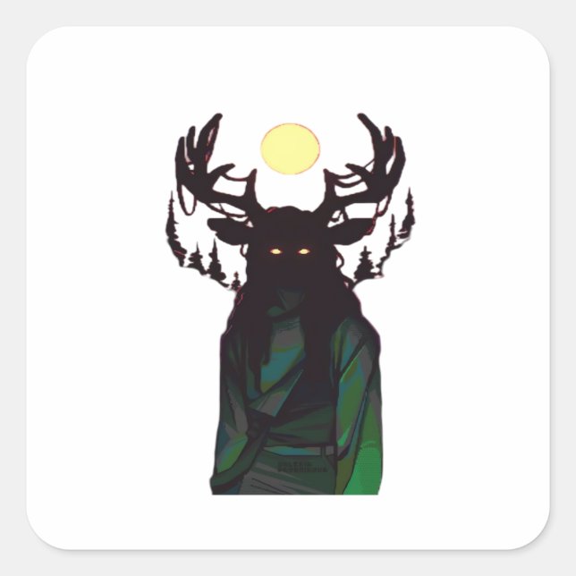 Oh Deer Minimal Design  Square Sticker (Front)