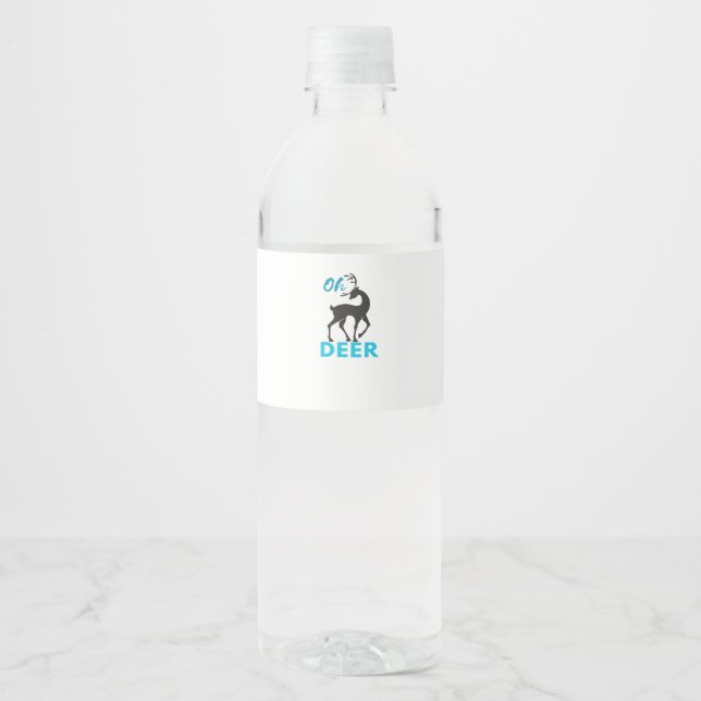 Oh Deer Minimal Design  Water Bottle Label (Front)