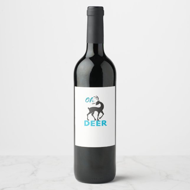 Oh Deer Minimal Design  Wine Label (Front)