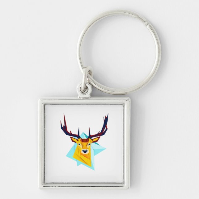 Oh Deer Minimal Rustic Style  Key Ring (Front)