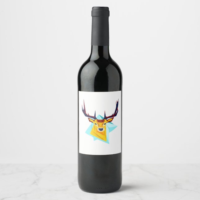 Oh Deer Minimal Rustic Style  Wine Label (Front)