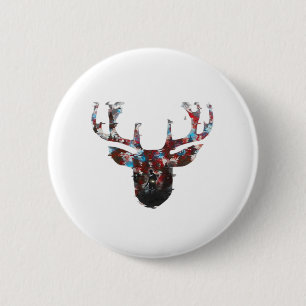 Oh Deer Minimal Style  6 Cm Round Badge