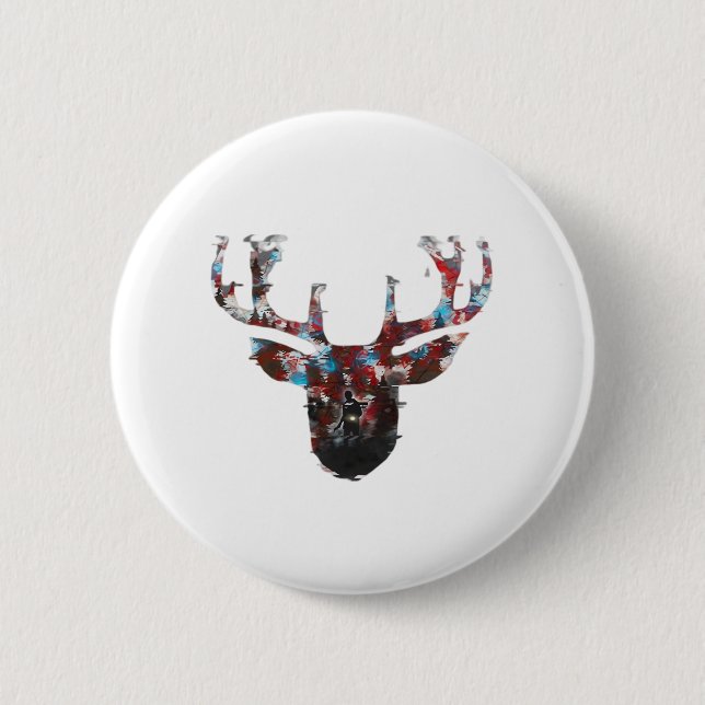 Oh Deer Minimal Style  6 Cm Round Badge (Front)