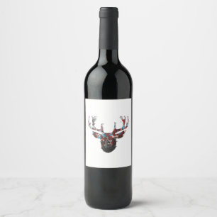 Oh Deer Minimal Style Wine Label