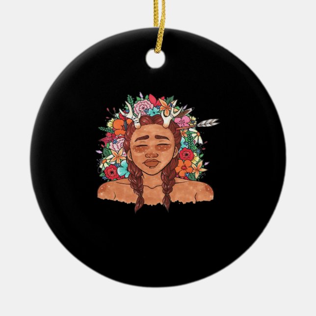 Oh Deer Modern Aesthetic Ceramic Tree Decoration (Front)