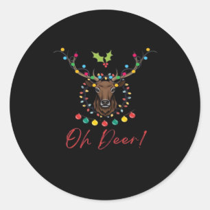 Oh Deer Modern Aesthetic Classic Round Sticker