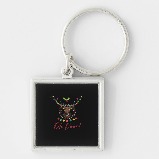 Oh Deer Modern Aesthetic  Key Ring (Front)