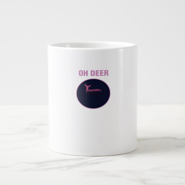 Oh Deer Modern Aesthetic  Large Coffee Mug (Front)