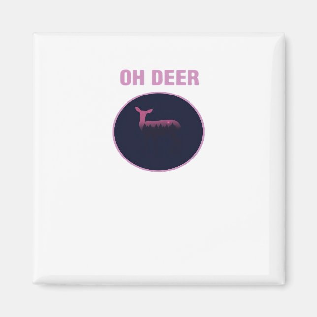 Oh Deer Modern Aesthetic  Magnet (Front)