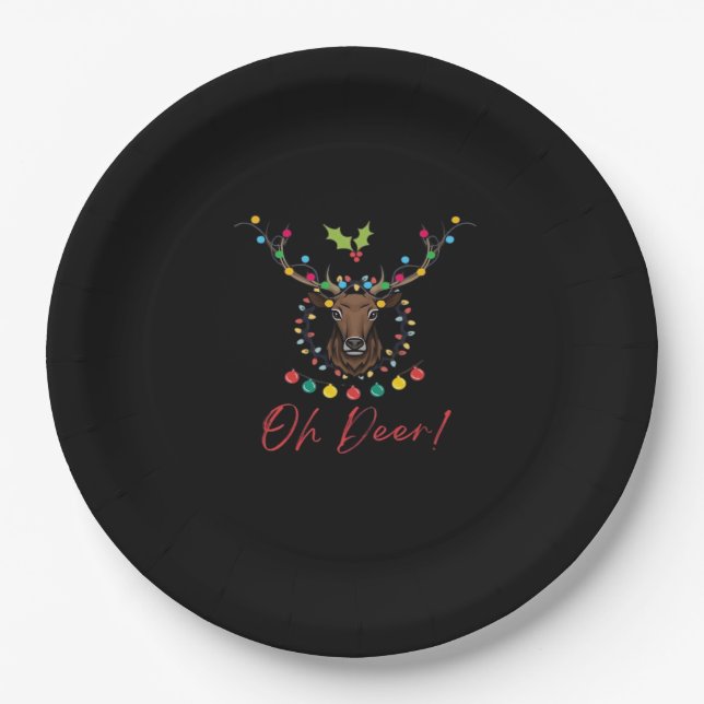 Oh Deer Modern Aesthetic  Paper Plate (Front)