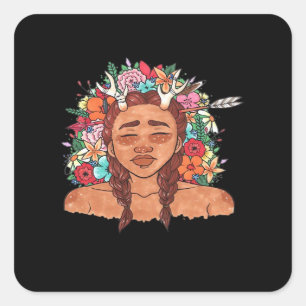 Oh Deer Modern Aesthetic Square Sticker