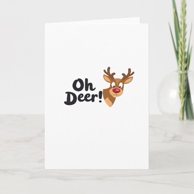 Oh Deer Modern Aesthetic Style Card (Front)