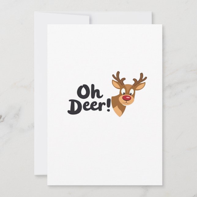 Oh Deer Modern Aesthetic Style Holiday Card (Front)