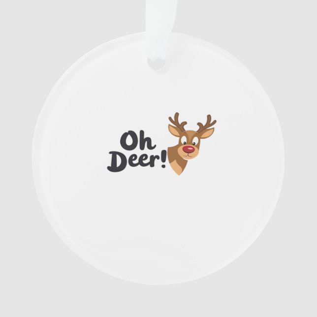 Oh Deer Modern Aesthetic Style Ornament (Front)