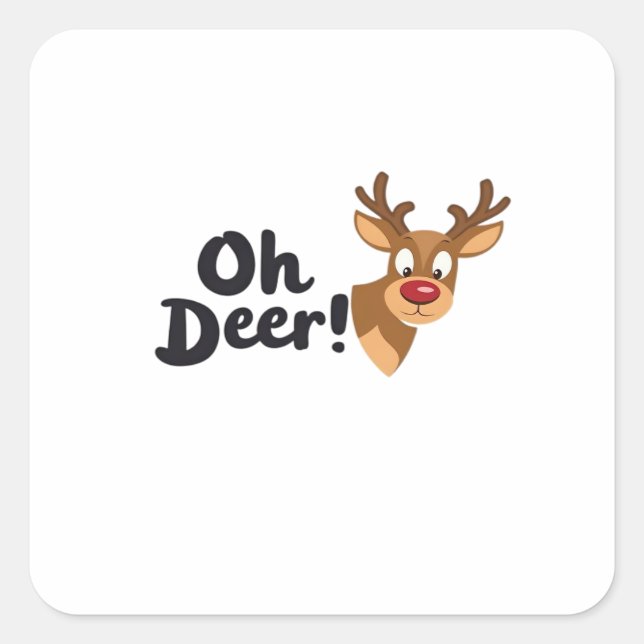 Oh Deer Modern Aesthetic Style  Square Sticker (Front)