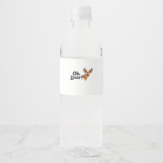 Oh Deer Modern Aesthetic Style Water Bottle Label