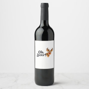 Oh Deer Modern Aesthetic Style Wine Label