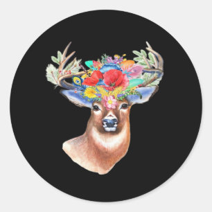 Oh Deer Modern Artistic Style  Classic Round Sticker