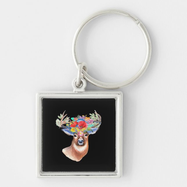 Oh Deer Modern Artistic Style  Key Ring (Front)