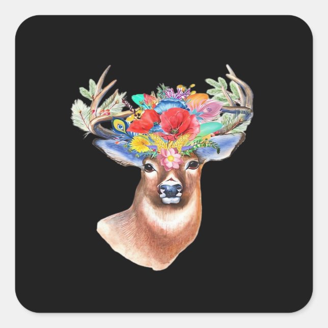 Oh Deer Modern Artistic Style  Square Sticker (Front)