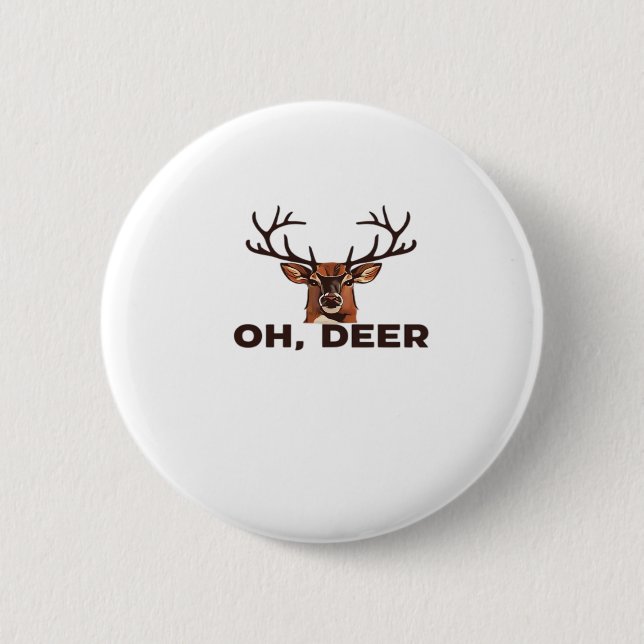 Oh Deer Modern Clean Design  6 Cm Round Badge (Front)