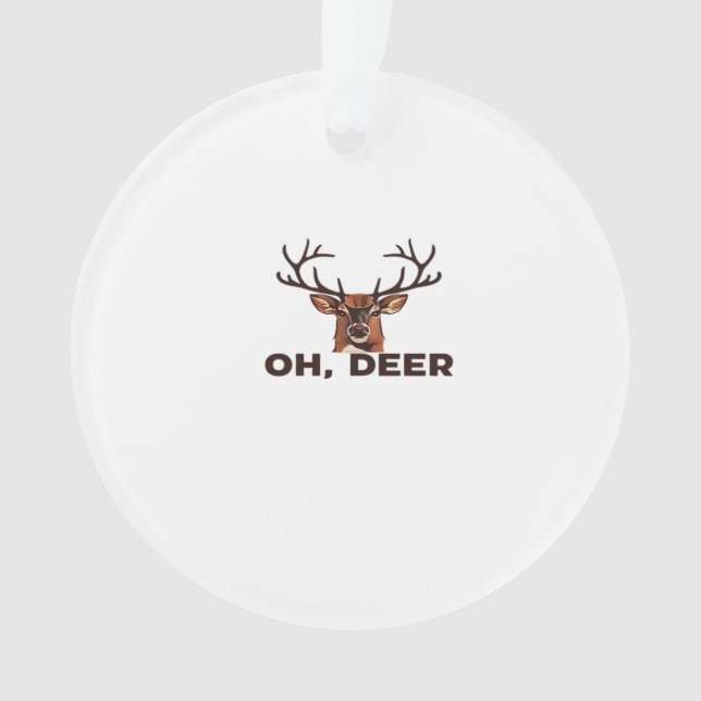 Oh Deer Modern Clean Design Acrylic Ornament (Front)