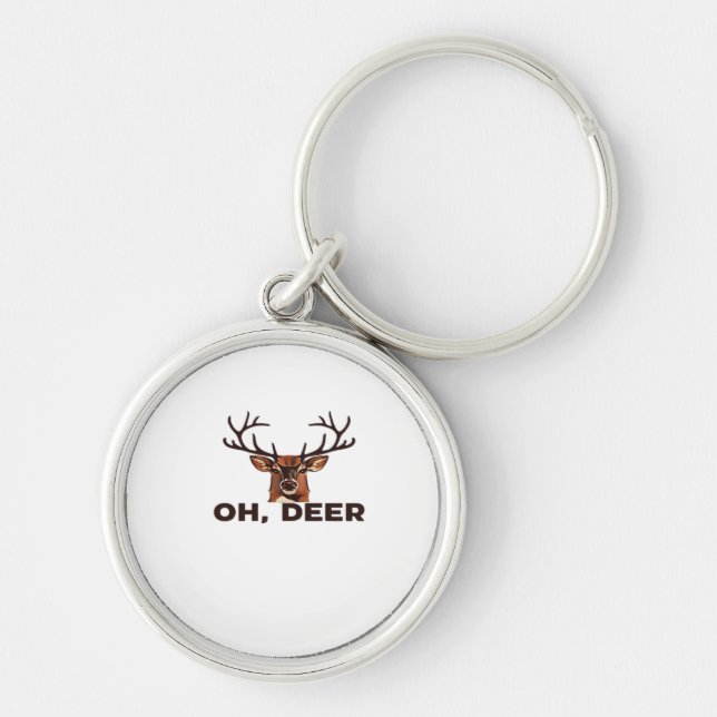 Oh Deer Modern Clean Design  Key Ring (Front)