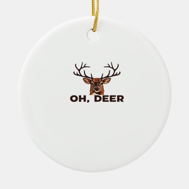 Oh Deer Modern Clean Design Ornament (Front)