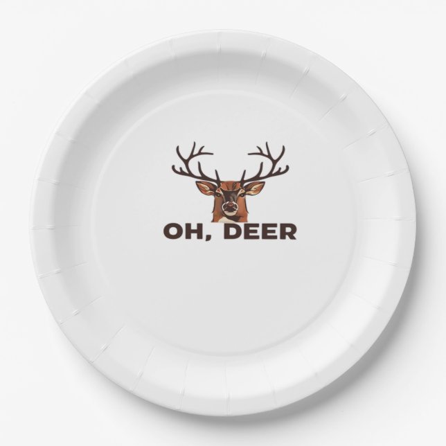Oh Deer Modern Clean Design  Paper Plate (Front)