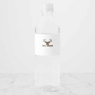 Oh Deer Modern Clean Design Water Bottle Label