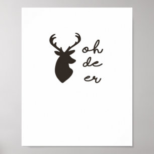 Oh Deer Modern Graphic Style  Poster