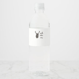 Oh Deer Modern Graphic Style Water Bottle Label