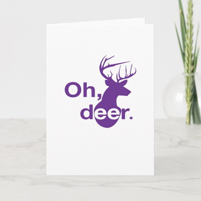 Oh Deer Natural Woodland Style Card (Front)
