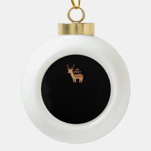 Oh Deer Oh Dear Retro Classic Style Ceramic Ball Christmas Ornament