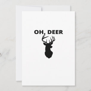 Oh Deer Oh Dear Whimsical Art StyFlat Holiday Card