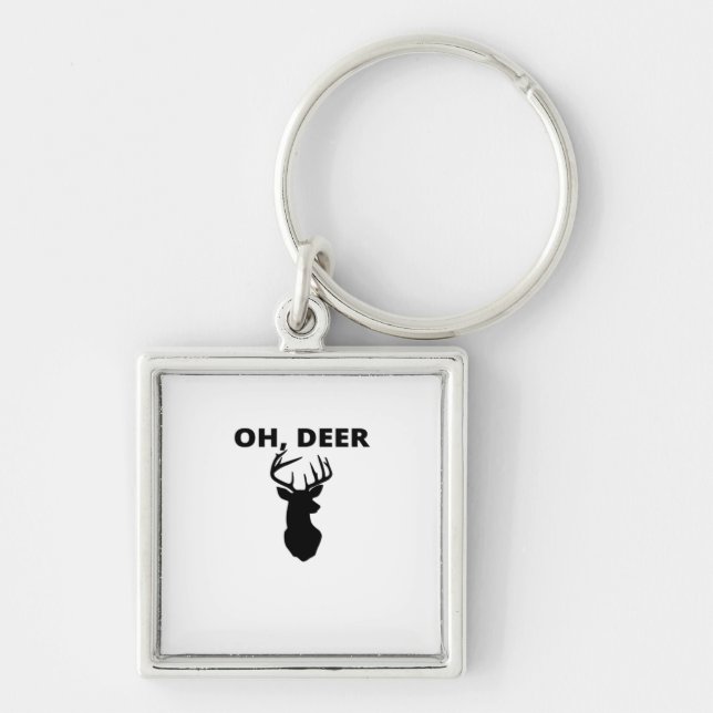 Oh Deer Oh Dear Whimsical Art Style  Key Ring (Front)
