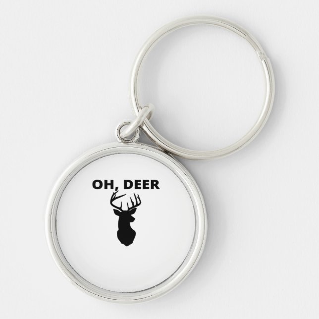 Oh Deer Oh Dear Whimsical Art Style  Key Ring (Front)