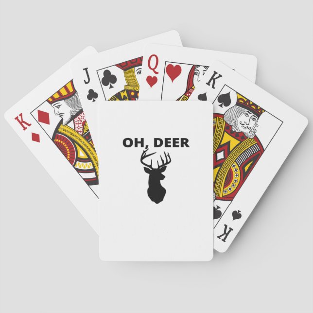 Oh Deer Oh Dear Whimsical Art Style  Playing Cards (Back)