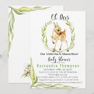 Oh Deer, Our Little One Is Almost Here Baby Shower Invitation